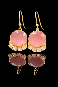 Premium Brass Doublet Stone with AD Stone Earrings – Elegant Daily & Office Wear Earrings