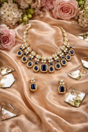 Luxurious Moissanite Emerald Necklace Set with Elegant Earrings