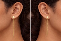 Premium Sui Dhaga Brass Chain Earrings – Minimal, Elegant & Lightweight Everyday Jewellery